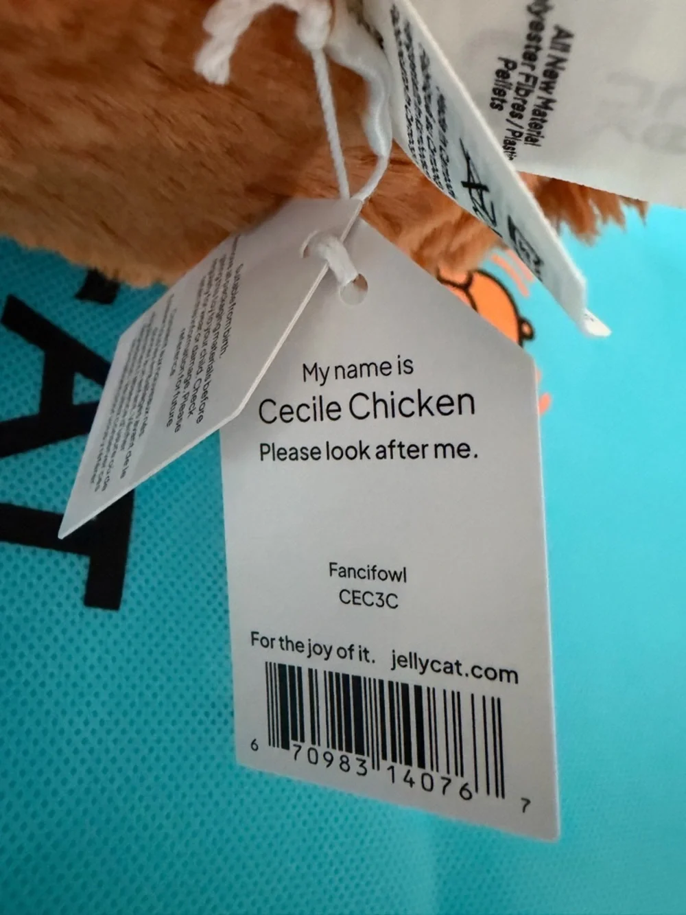 AUTHENTIC❗️Jellycat Cecile chicken- New Edition NWT- Dust Bag